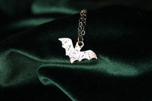 Load image into Gallery viewer, Sweet small silver bat charm necklace