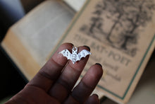 Load image into Gallery viewer, Sweet small silver bat charm necklace