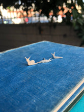 Load image into Gallery viewer, Adorable silver snail and slug stud earrings