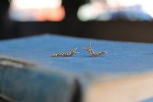 Load image into Gallery viewer, Gold slug earrings, 14k garden slug jewelry