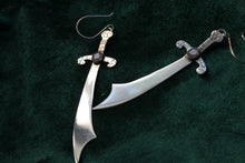 Load image into Gallery viewer, Ruby and Sterling Sword Earrings