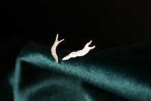 Load image into Gallery viewer, Gold slug earrings, 14k garden slug jewelry