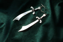 Load image into Gallery viewer, Ruby and Sterling Sword Earrings