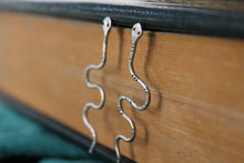 Load image into Gallery viewer, Silver snake earrings, handmade snake jewelry, sidewinder earrings
