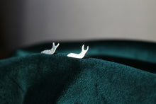 Load image into Gallery viewer, Adorable silver snail and slug stud earrings
