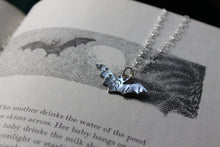 Load image into Gallery viewer, Sweet small silver bat charm necklace
