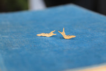 Load image into Gallery viewer, Gold slug earrings, 14k garden slug jewelry
